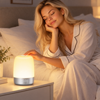 MEELANO Wake-up Light med Naturlyde – Lysvækkeur med Solopgangssimulering, Dæmpbart Natlys, USB-C – Aurora