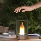 MEELANO Trådløs LED-Stearinlyslampe – Moderne Bordlampe med Stearinlys-look & Gestusstyring, op til 8 Timer Varm Hvid, Flammeløs – LumiCandle