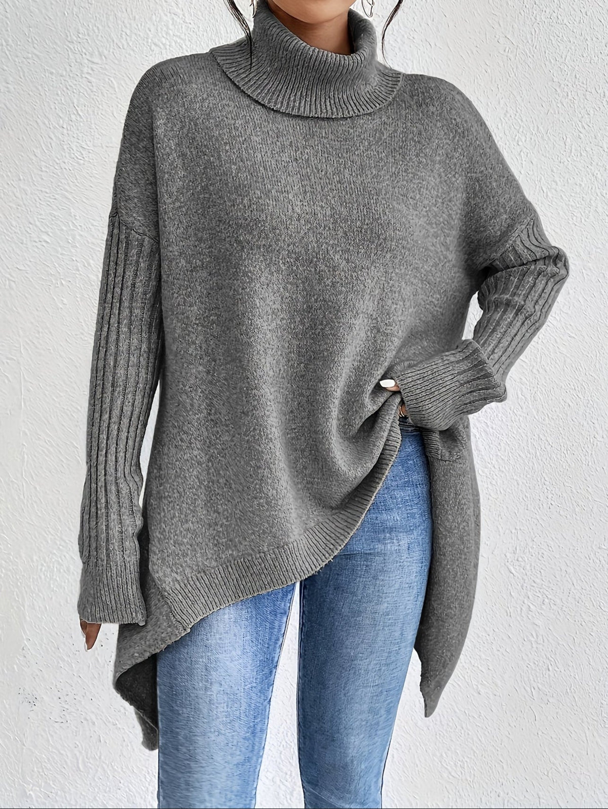 Dôre | Dame Løstsiddende Sweater - Oversized Varm Striktrøje