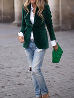 MEELANO Viola | Dame Figursyet Blazerjakke - Elegant Langærmet Blazer & Business Jakke
