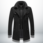MEELANO Mane | Herre Smart-Casual Frakke i Uld - Klassisk Uldfrakke & Habitfrakke med Knapper Sort