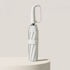 MEELANO Automatisk Stormparaply med Reflekterende Kant – Vindbestandig 310T Stødsikkert Stof, Kompakt Foldeparaply, 422 g Hvid