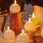 MEELANO Flameless LED Stearinlys På Batteri Realistisk Lys Til Sikker Brug Flere Størrelser Græskarlys - 12 stk.