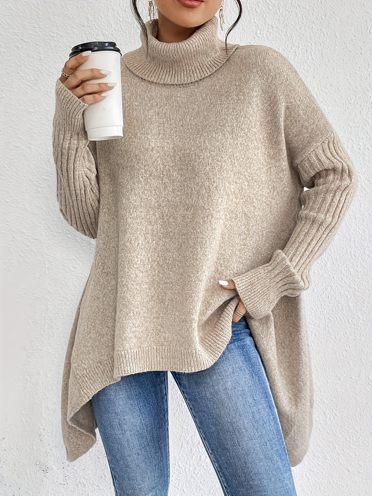 Dôre | Dame Løstsiddende Sweater - Oversized Varm Striktrøje