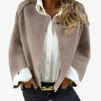 MEELANO Bersh | Dame Finstrikket Jakke med Knapper - Elegant Blød Cardigan Overgangsjakke Sort