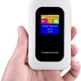 MEELANO Bærbar 4G WiFi-router med SIM-kort – Mobilt Hotspot til Autocamper, Campingvogn og Rejser, 10 Enheder, 150 Mbps