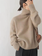 MEELANO Sephira | Dame Klassisk Rullekravesweater - Varm & Blød Rullekrave Striktrøje Khaki