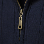 MEELANO Tycho | Herre Half-Zip Ribstrikket Sweater - Varm Striktrøje med Lynlås i Halsen