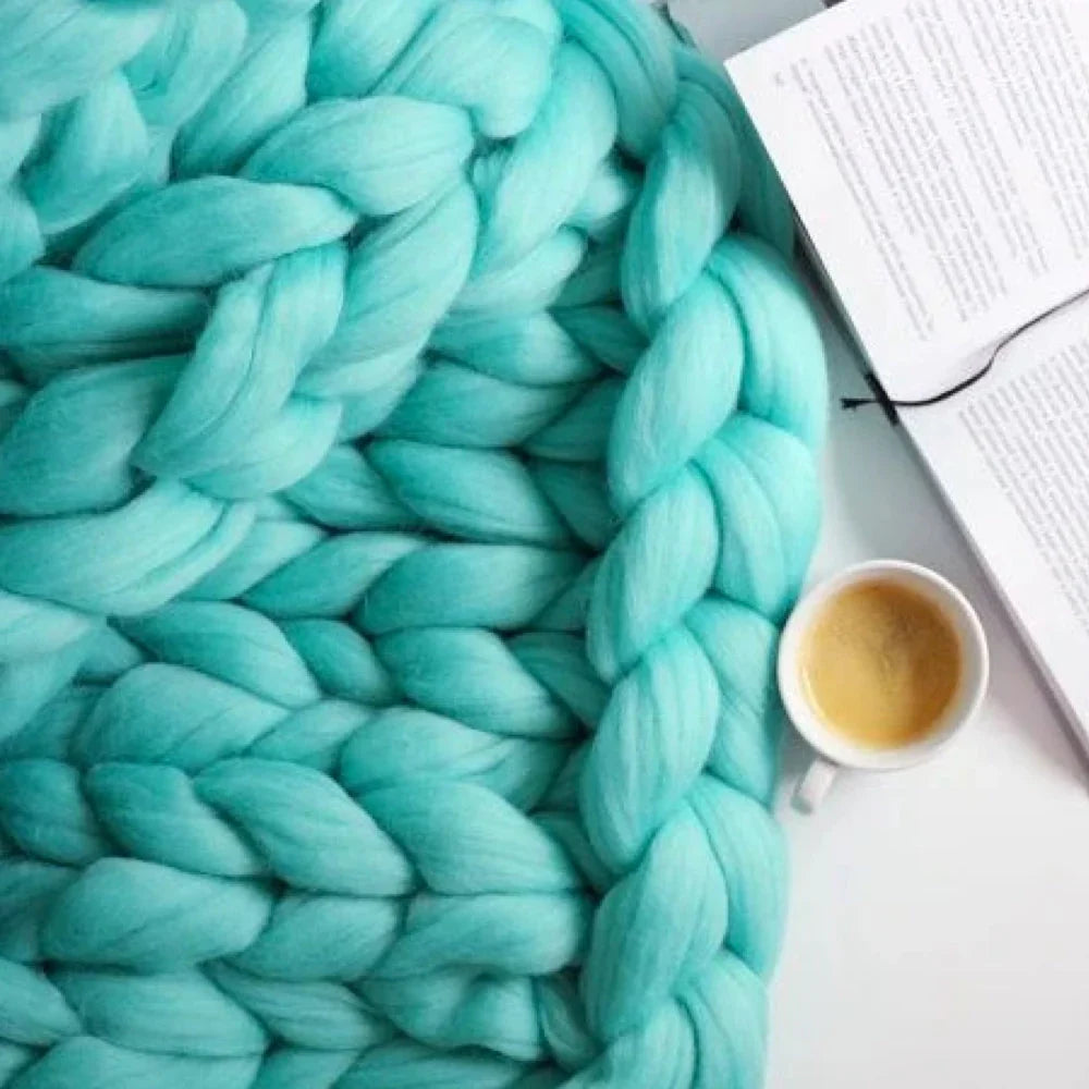 DIY Chunky XL Uldgarn 1000g – Tykt Garn til Armstrikning, Strik Dit Eget Bløde Tæppe & Pude – LuxeWool