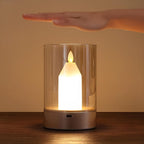 MEELANO Trådløs LED-Stearinlyslampe – Moderne Bordlampe med Stearinlys-look & Gestusstyring, op til 8 Timer Varm Hvid, Flammeløs – LumiCandle