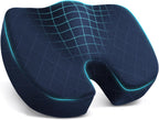 MEELANO Memory Foam Sædehynde til Stol – Ergonomisk Siddepude til Bilsæde, Kontorstol & Fly, 3 Farver Blå