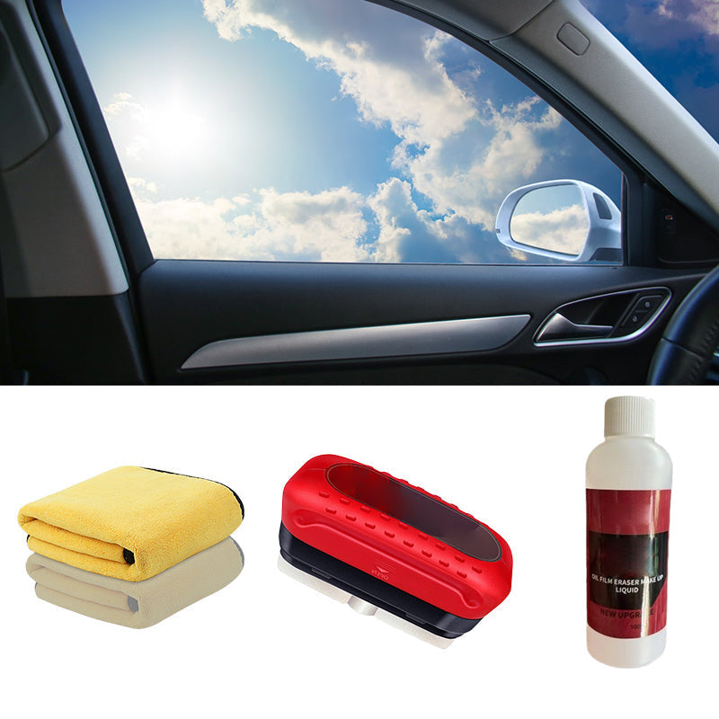 MEELANO Vandafvisende Glasrensebræt Forruden Hydrofobisk Belægning 1*rengøringsbørste + 1*100ml genopfyldningsvæske + 1*Rengøringsklud til bil