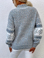Flōre - Dame Striktrøje Geometrisk Mønster - Varm Sweater