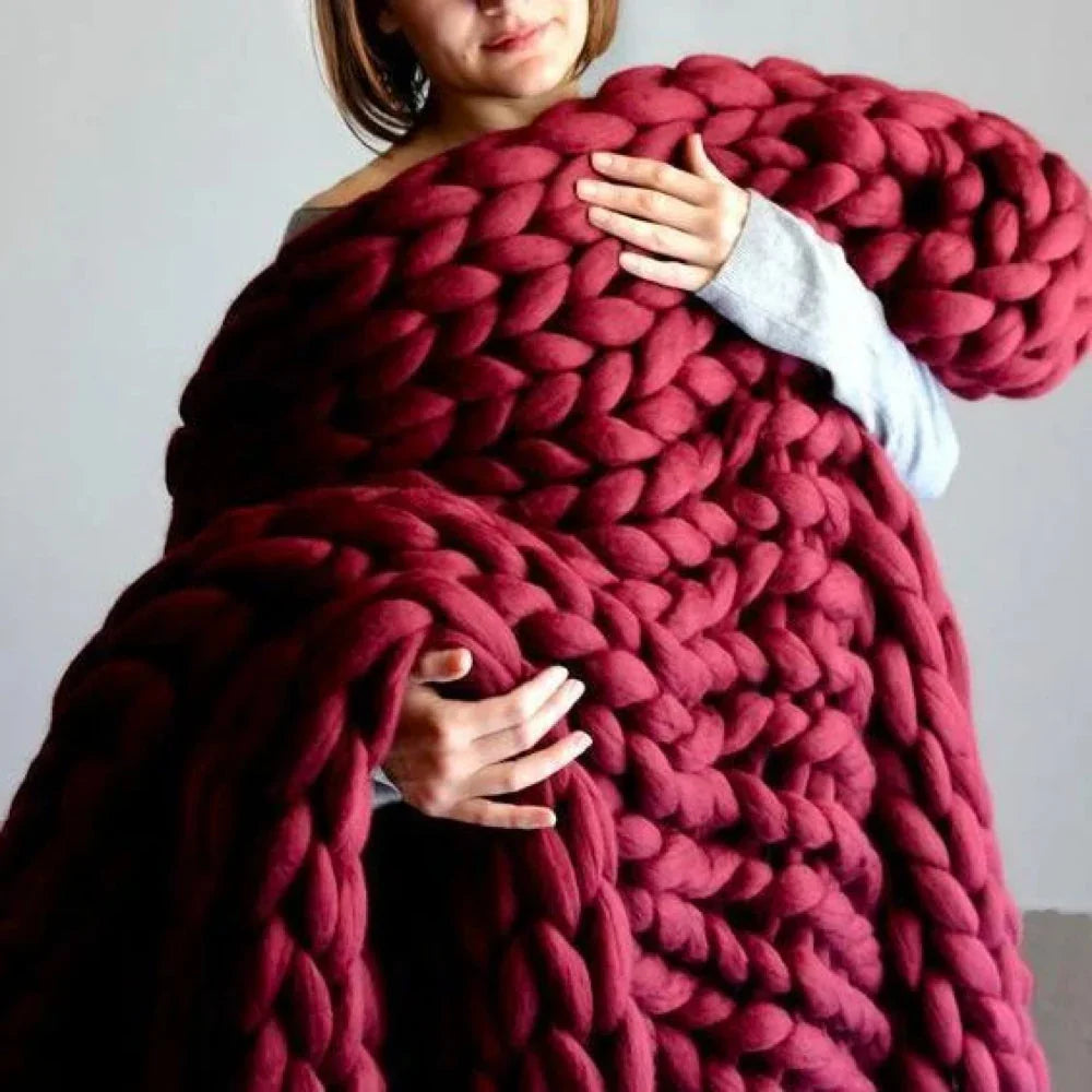 DIY Chunky XL Uldgarn 1000g – Tykt Garn til Armstrikning, Strik Dit Eget Bløde Tæppe & Pude – LuxeWool