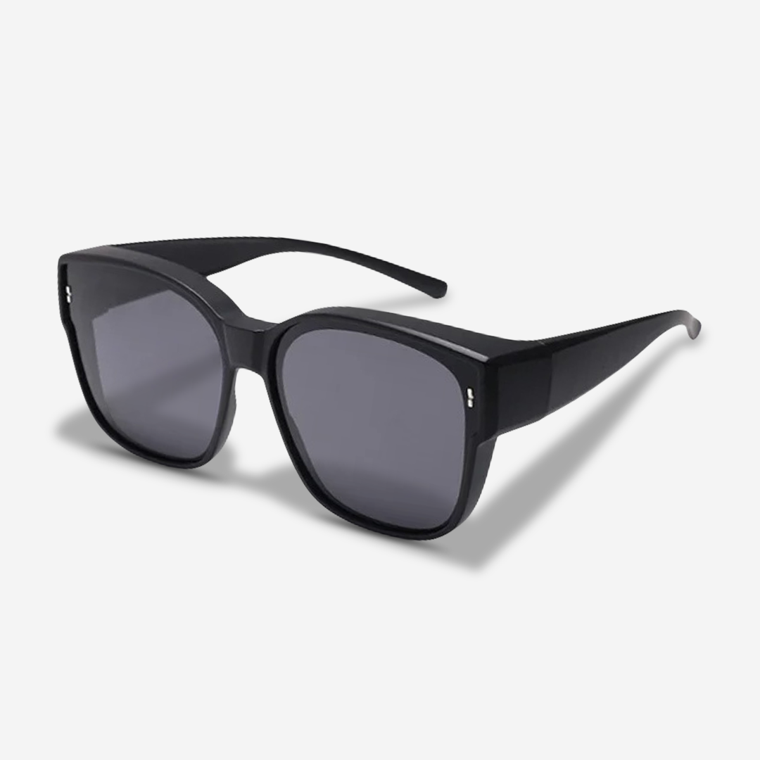 MEELANO ClipShades – Solbrilleclip til Brillebærere med UV400 Beskyttelse Klassisk Sort