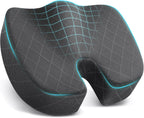MEELANO Memory Foam Sædehynde til Stol – Ergonomisk Siddepude til Bilsæde, Kontorstol & Fly, 3 Farver Grå