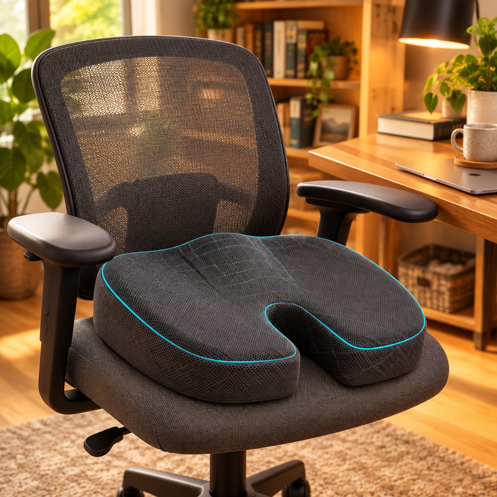 MEELANO Memory Foam Sædehynde til Stol – Ergonomisk Siddepude til Bilsæde, Kontorstol & Fly, 3 Farver