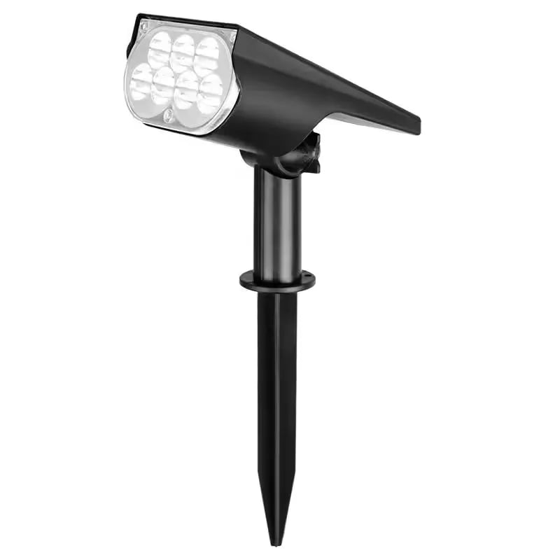 MEELANO Vandtæt Solcelle Spotlight til Haven – Justerbar LED Havespot med 3 Lysstyrker, IP65, Skumring til Daggry