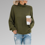 MEELANO Bersh | Dame Løs Strikket Sweater - Varm Oversized Striktrøje & Pullover til Vinter Grøn