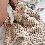 DIY Chunky XL Uldgarn 1000g – Tykt Garn til Armstrikning, Strik Dit Eget Bløde Tæppe & Pude – LuxeWool