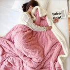 Tyk Vinterlammeuldstæppe – Sherpa Fleece Plaid til Sofa & Seng, Varmt & Hyggeligt Tæppe, 4 Størrelser – WarmWool
