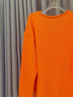 MEELANO Dame Oversize Striktrøje - Varm Plus Size med V-hals