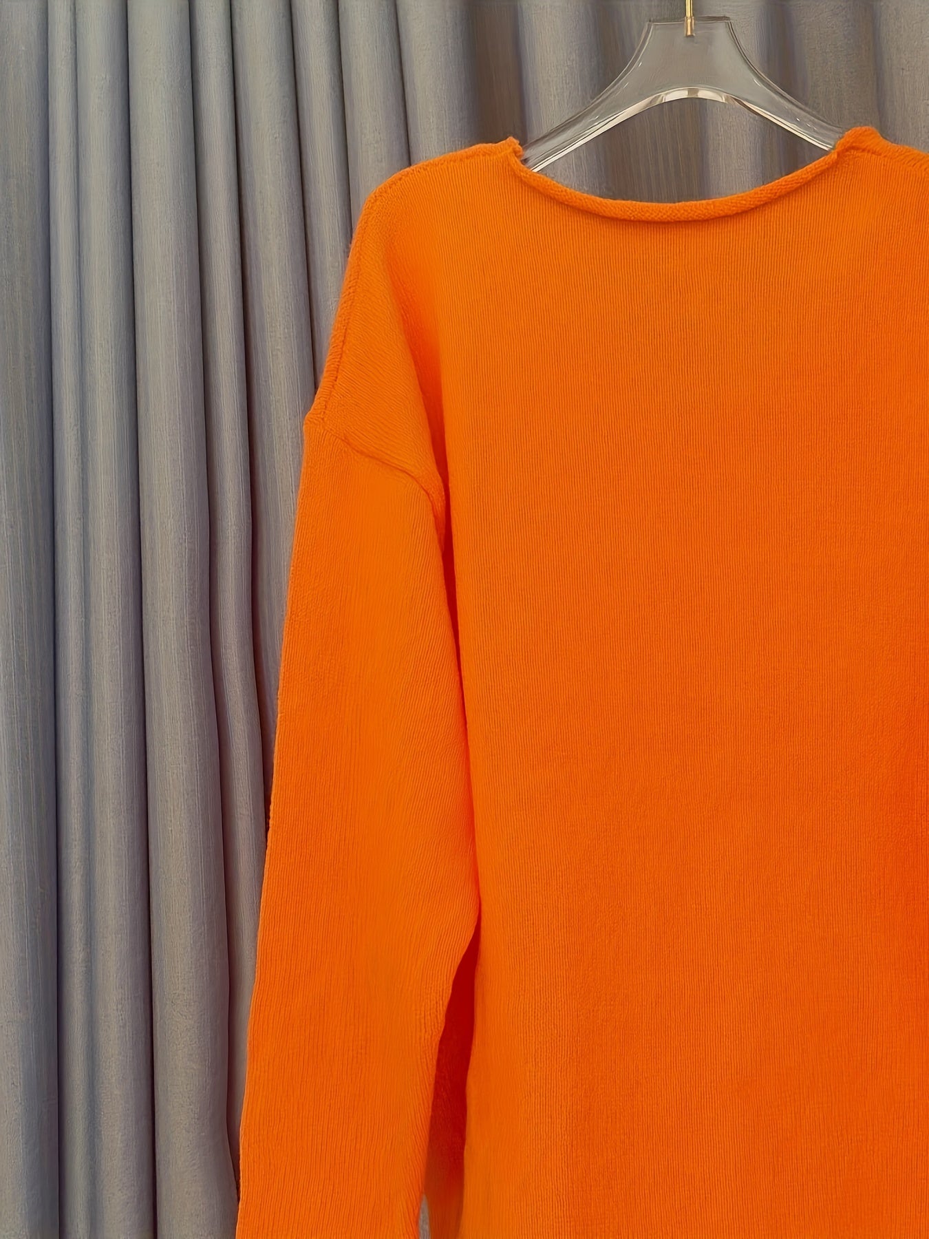 MEELANO Dame Oversize Striktrøje - Varm Plus Size med V-hals