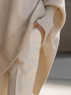 MEELANO Inspire | Dame Oversized Striktrøje - Blød Varm Pullover med Rund Hals