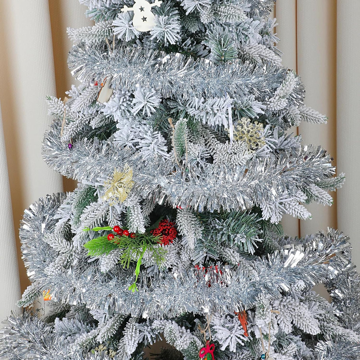Sølv Glitter Julegirlande – 10 m Glitterguirlande til Juletræ, Kaminhylde & Fest – SparkleTwist