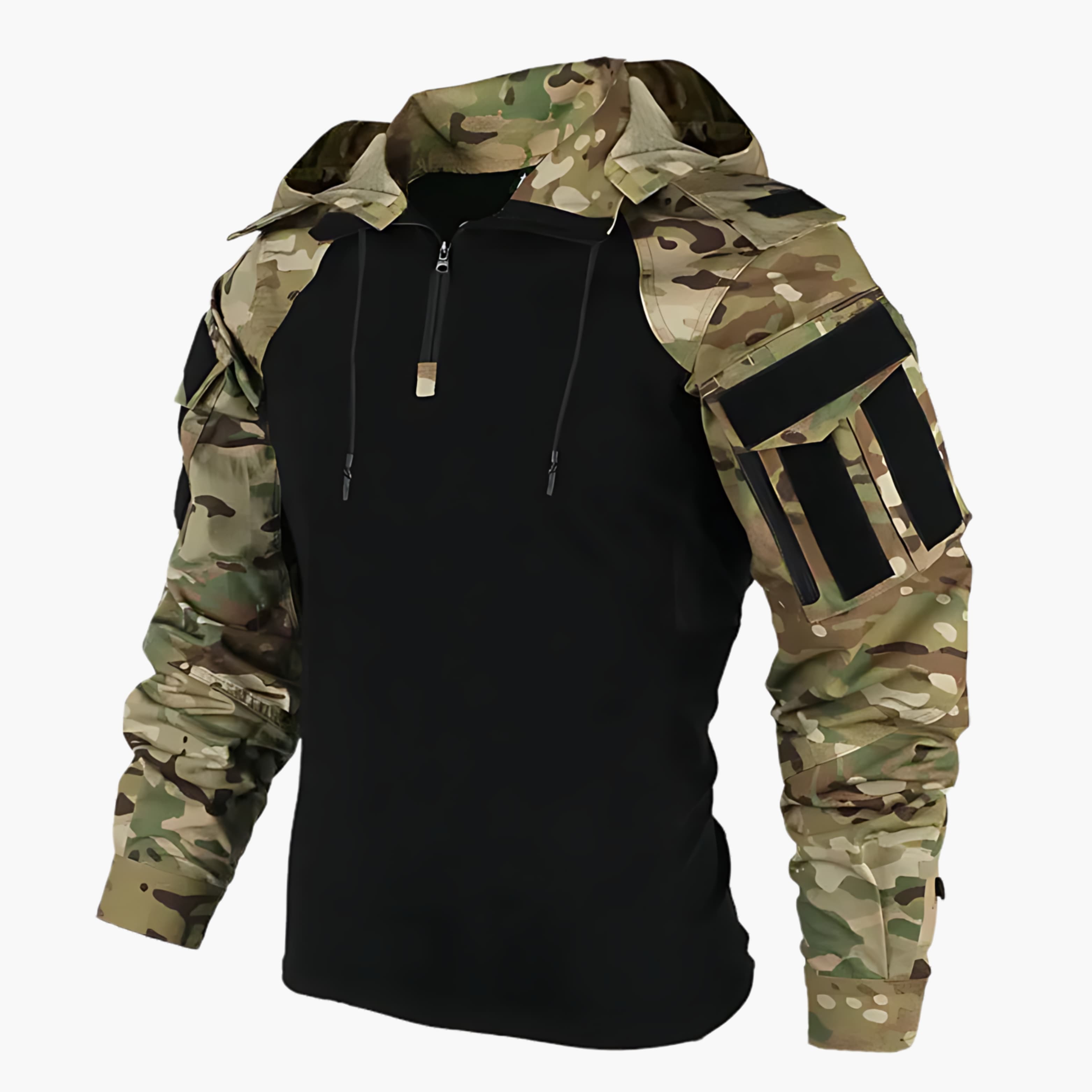 MEELANO Nisyros | Herre Taktisk Jakke med Hætte - Vind- & Vandtæt Softshell Outdoor- & Militærjakke Camouflage