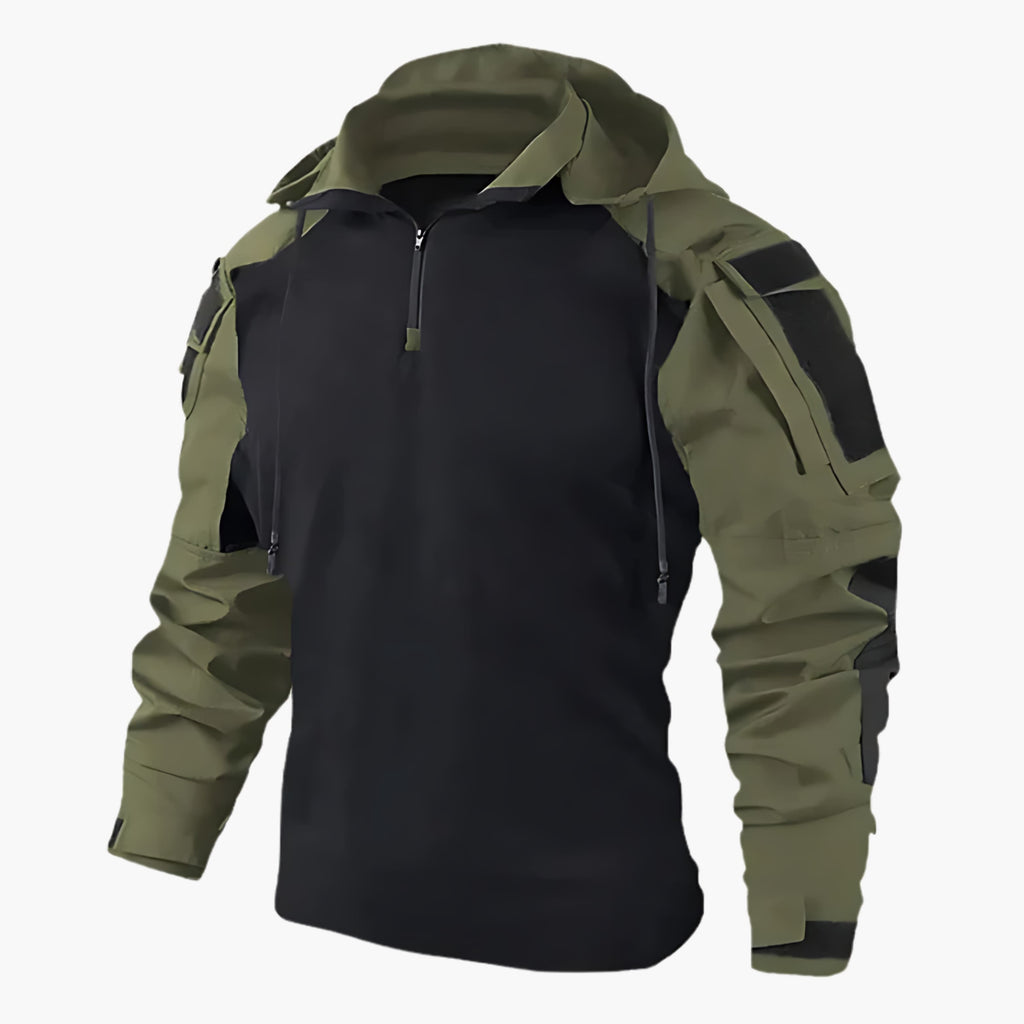 MEELANO Nisyros | Herre Taktisk Jakke med Hætte - Vind- & Vandtæt Softshell Outdoor- & Militærjakke Mørkegrøn