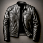 MEELANO Hermosa | Herre Vintage Læderjakke - Klassisk Retro Bikerjakke i Ægte Læder Biker Sort