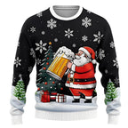 MEELANO Luna | Unisex Julesweater med Motiv - Strikket Juletrøje til Dame & Herre Sort