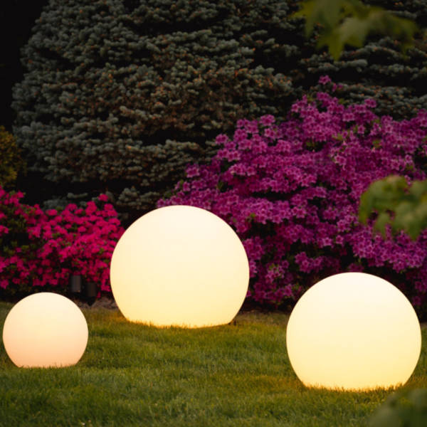 MEELANO Rund Havebelysning – LED Lyskugle til Have & Terrasse med 16 Farver & Fjernbetjening, 12–25 cm – GlowSphere