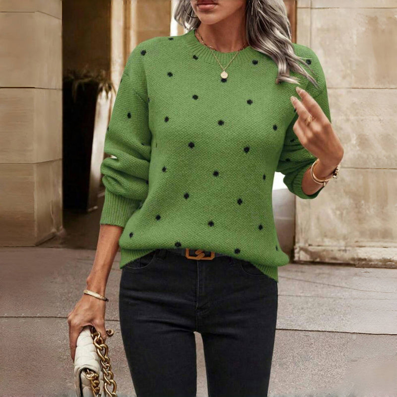 MEELANO Solis | Dame Elegant Striktrøje med V-Hals - Finstrikket Pullover i Uldblanding Grøn