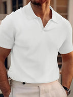 MEELANO Herre V Hals Kortærmet Polo T Shirt Sommer Stilfuld Hvid