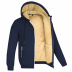 MEELANO Calico | Herre Varm Fleeceforet Hættetrøje med Lynlås - Zip Hoodie Sweatshirt Marineblå