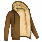 MEELANO Calico | Herre Varm Fleeceforet Hættetrøje med Lynlås - Zip Hoodie Sweatshirt Brun