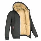 MEELANO Calico | Herre Varm Fleeceforet Hættetrøje med Lynlås - Zip Hoodie Sweatshirt Mørkegrå