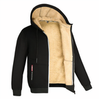 MEELANO Calico | Herre Varm Fleeceforet Hættetrøje med Lynlås - Zip Hoodie Sweatshirt Sort