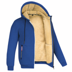 MEELANO Calico | Herre Varm Fleeceforet Hættetrøje med Lynlås - Zip Hoodie Sweatshirt Kongeblå