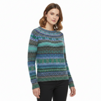 MEELANO Amore | Dame Mønstret Striktrøje med Rund Hals - Finstrikket Pullover