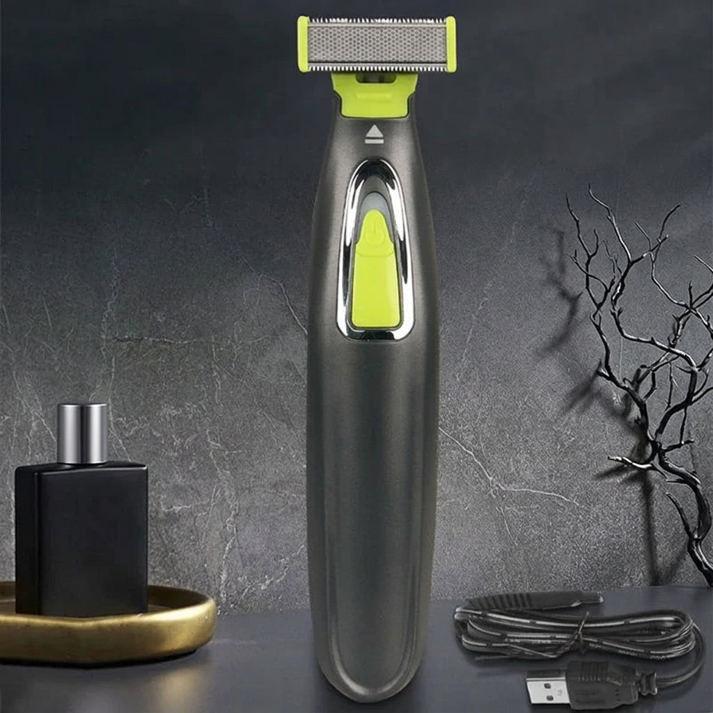 MEELANO Elektrisk Bodytrimmer til Mænd & Kvinder – USB-genopladelig T-kniv Trimmer til Ansigt & Krop med 3 Kamme