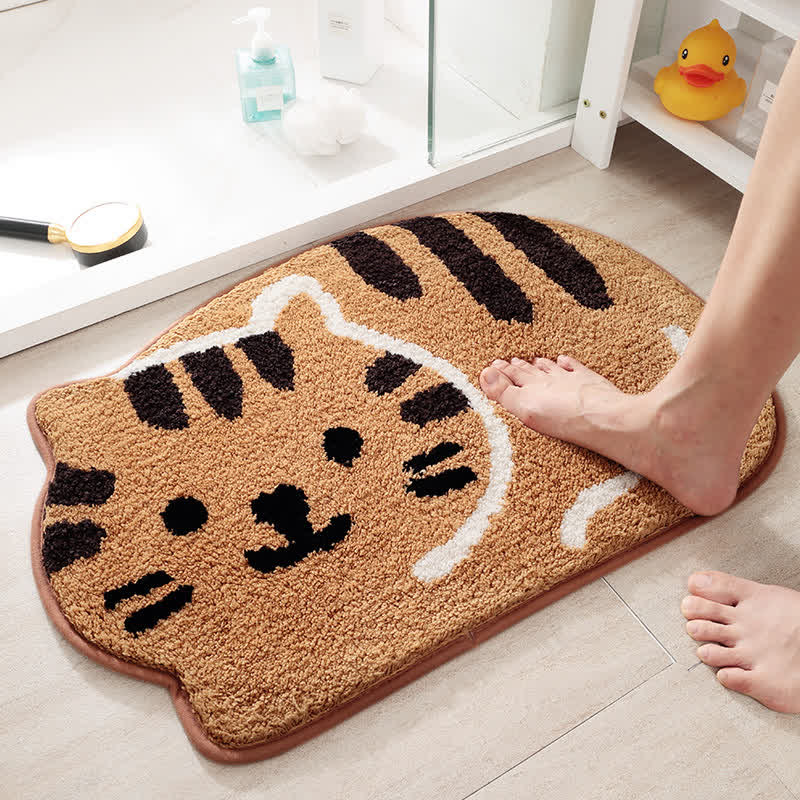 MEELANO Absorberende, skridsikker, sød kattebademåtte Kaffe 45 cm x 65 cm