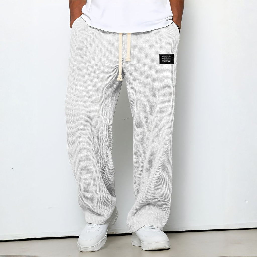 MEELANO Hommes | Afslappede Bukser til Mænd med Løs Pasform og Elastisk Talje Hvid