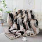 MEELANO Ailany Tæppe i Kunstpels – Luksuriøst & Ultrabødt Sofa- og Sengetæppe i Polyester Beige