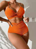 MEELANO Zahara | Højtaljet Bikini til Kvinder orange