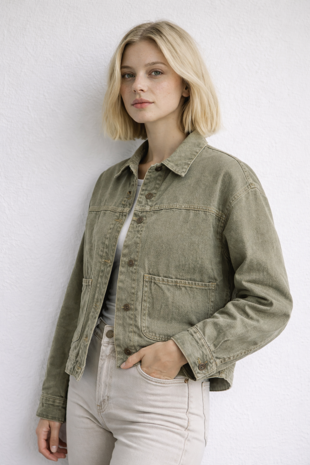 MEELANO Aureliuz Dame Denimjakke – Klassisk Cowboyjakke & Blå Denim