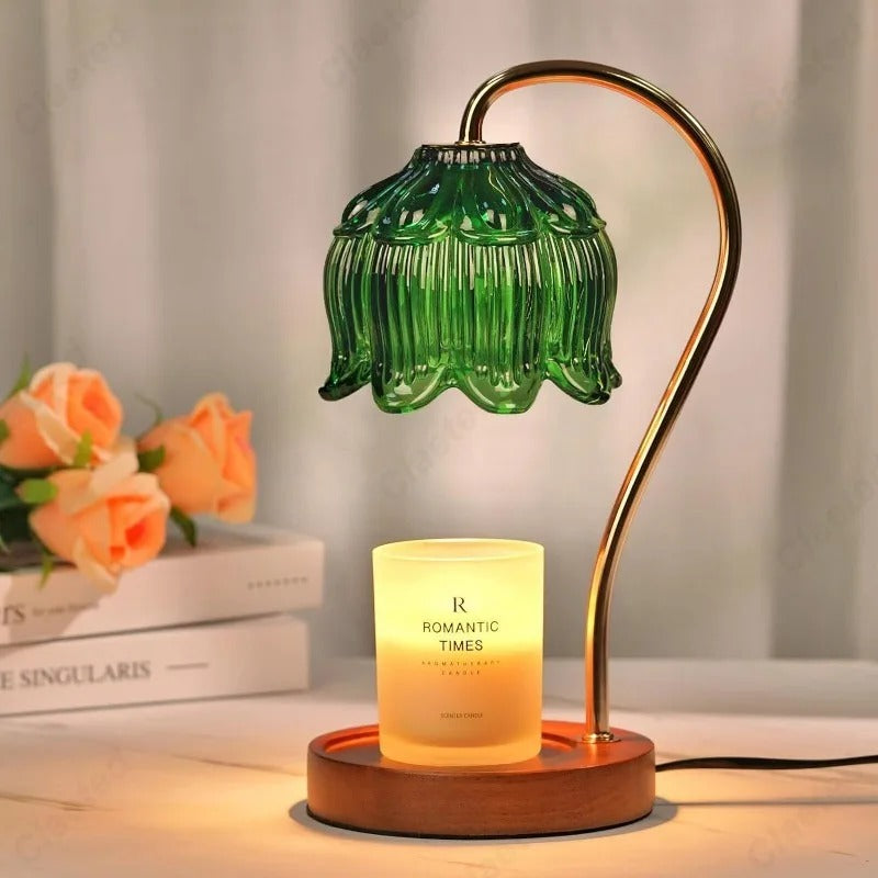 MEELANO Moderne lysvarmerlampe til voks – flammefri duftlampe med lysdæmper og timerfunktion