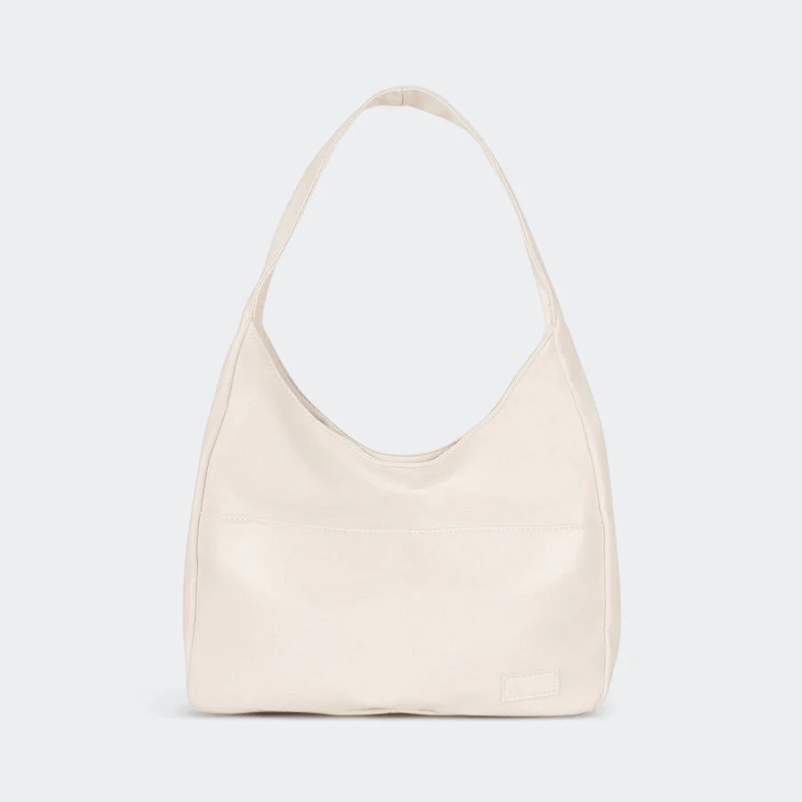 MEELANO Vena | Dame Skuldertaske – Rummeligt Design, Premium Læder & Tidløs Elegance hvid